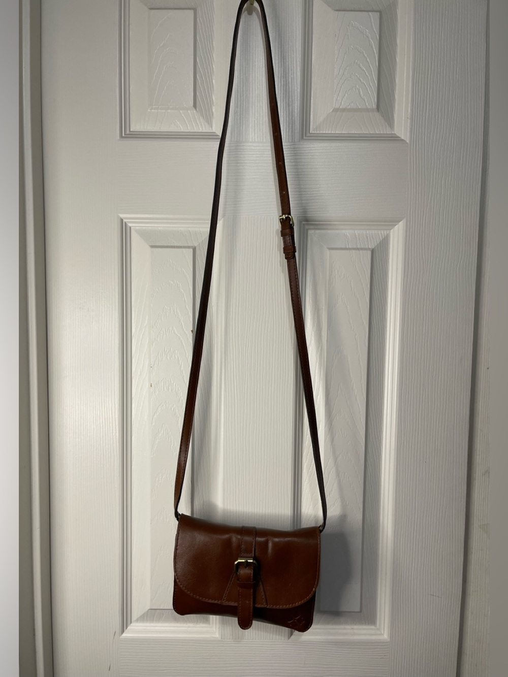 Patricia Nash Brown Small Torri Leather Bohemian Crossbody Purse
